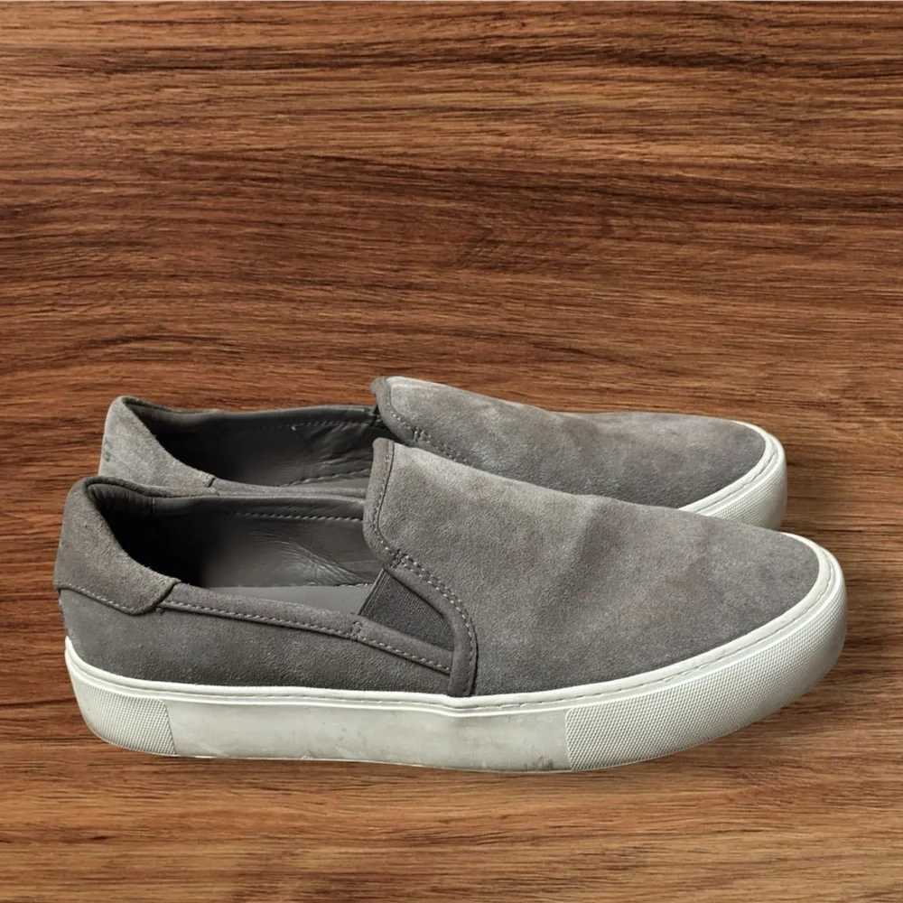 Womens Ugg Australia Jass Gray Taupe Suede Slip On Casual Sneakers Shoes Size 10